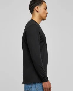 Online Basic Henley L/S pitkähihainen - Musta Pitkähihaiset
