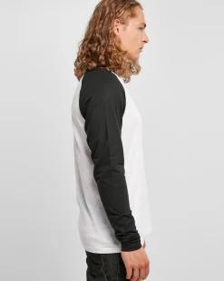 Discount Contrast raglan pitkähihainen - Valkoinen/Musta Pitkähihaiset