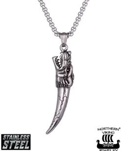 Sale Fenrir Wolf Tooth kaulakoru - Teräs Korut