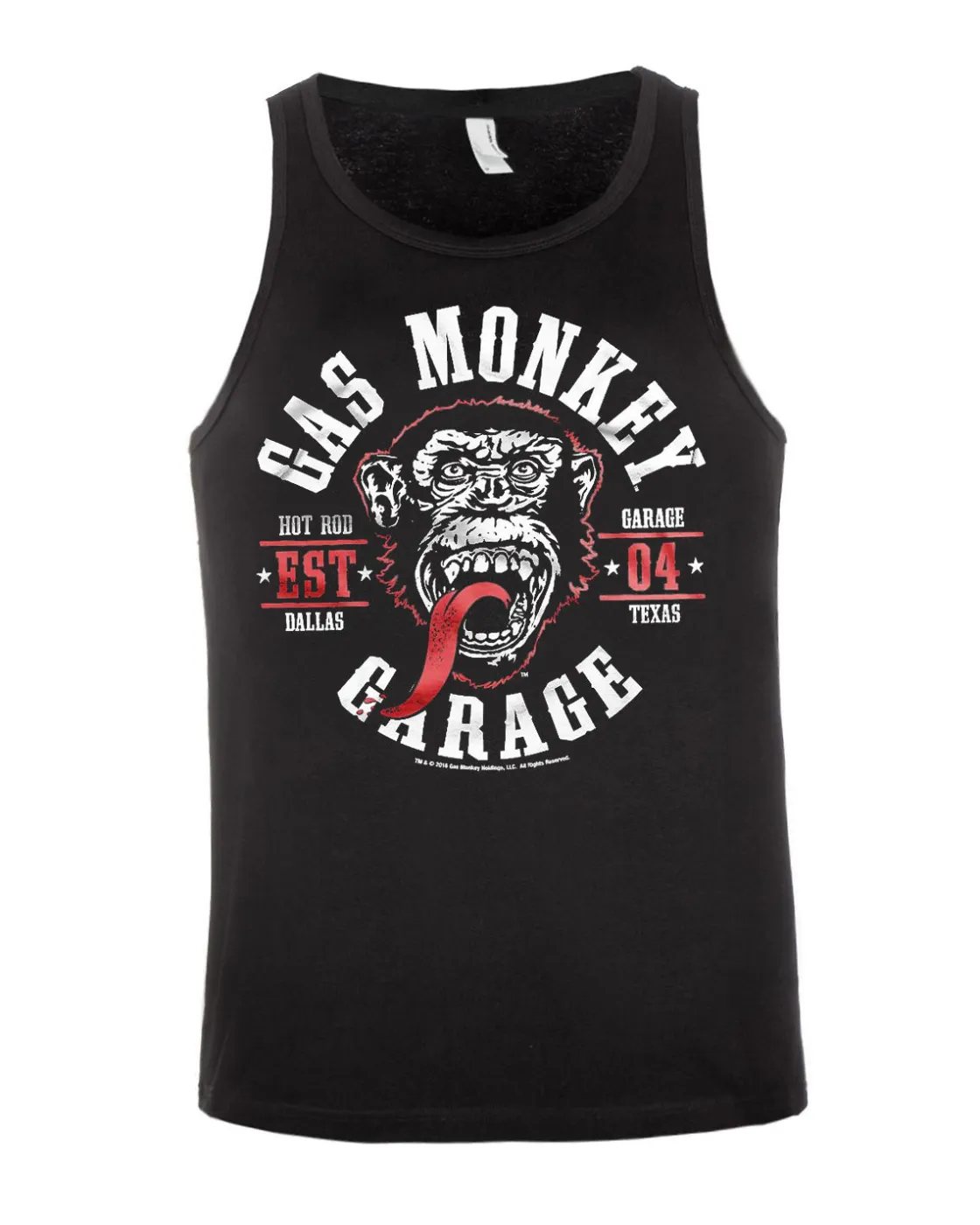 Gas monkey round seal hihaton - Musta/Valkoinen Hihattomat|Bändi- & Leffatuotteet