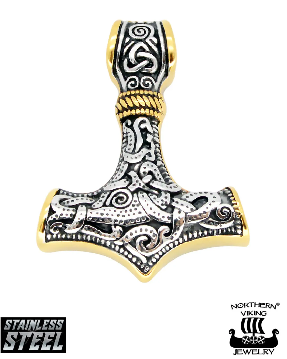 Online Knotwork Thorin Vasara kaulakoru - Teräs/Kulta Korut