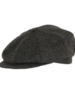 Hot Macon 49 gen merino flat cap - Tummanharmaa Päähineet