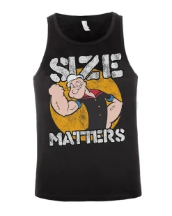 Clearance Popeye size matters hihaton - Musta Hihattomat|Bändi- & Leffatuotteet