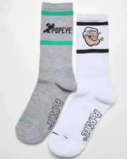 Best Popeye sukat 2-pack - Harmaa/Valkoinen Sukat