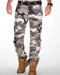 Sale Pure slim reisitaskuhousut - Valkoinen camo Housut