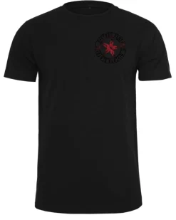 Outlet Red throwing star chest t-paita - Musta T-Paidat