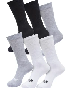 Sale Simple Flat sukat 6-pack - Musta/Valkoinen/ Sukat