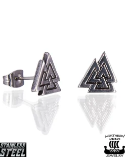 Best Steel Valknut korvakorut - Teräs Korut
