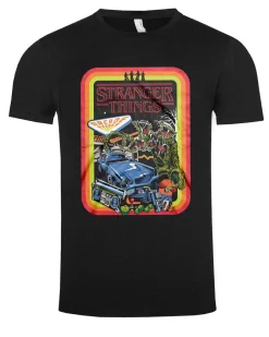 Hot Stranger things retro t-paita - Musta T-Paidat|Bändi- & Leffatuotteet